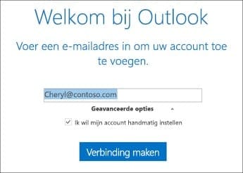 E-mail adres instellen in outlook 2016