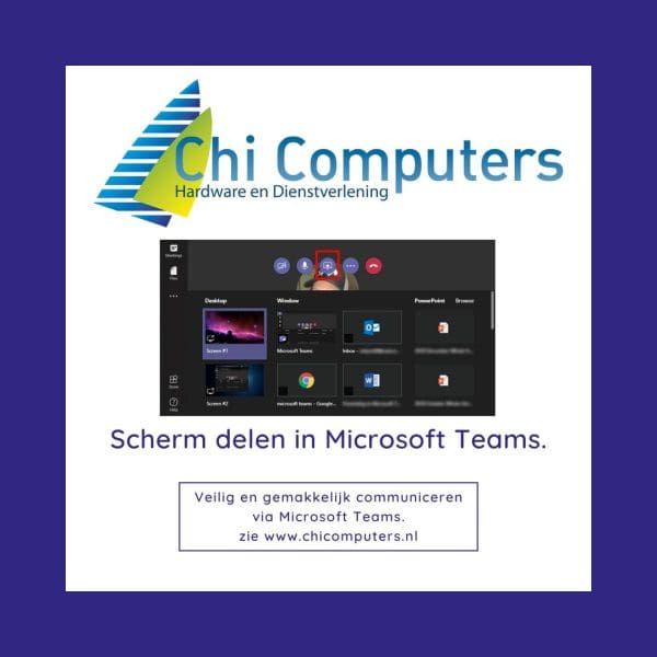 scherm delen in microsoft teams