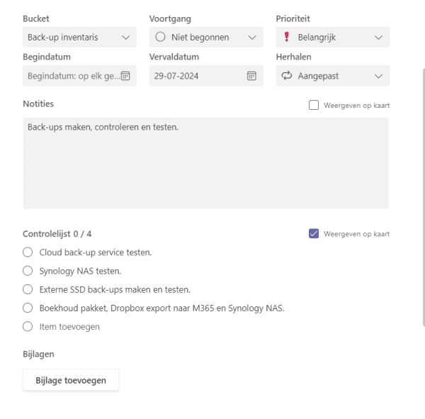 Microsoft Planner terugkerende taken.